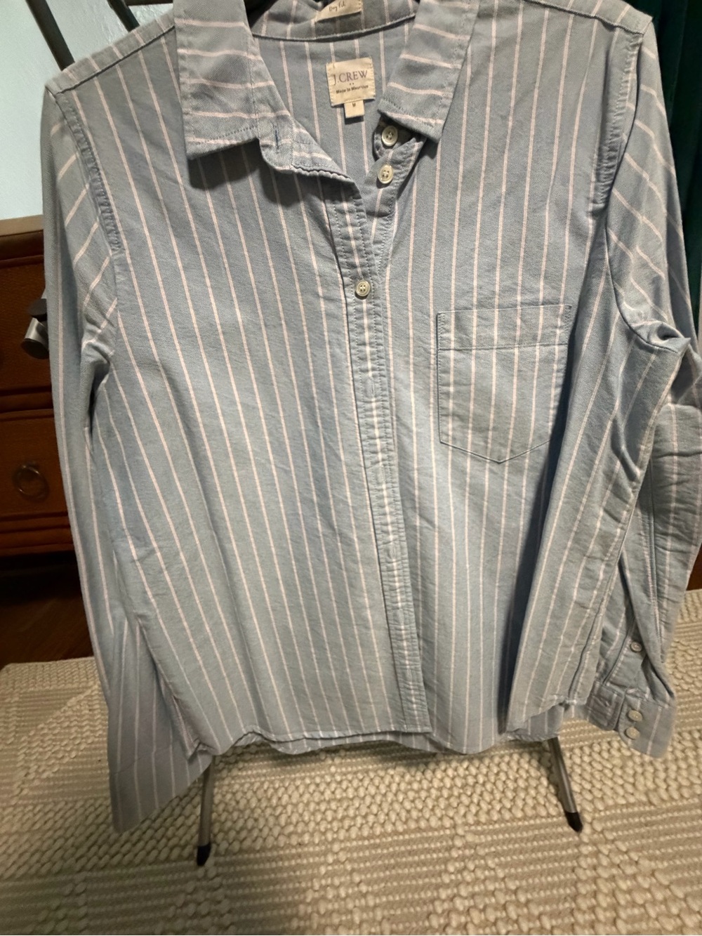 J. Crew Women’s Light Blue Stripe Button-Down Shirt